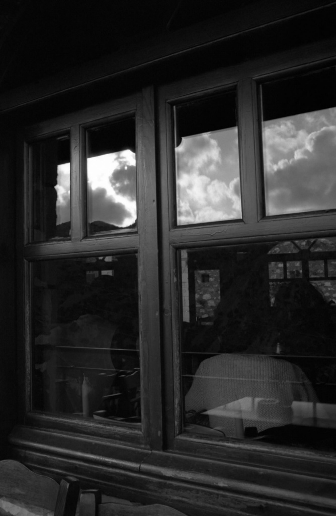 Window of a small cafe in Stemnitsa, Greece